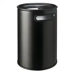 Material PAPELERA ARCHIVO 2000 BY EURODIS DE CHAPA DE ACERO PINTADA CON ASAS Y FONDO PVC NEGRO (6005 NEGRO)